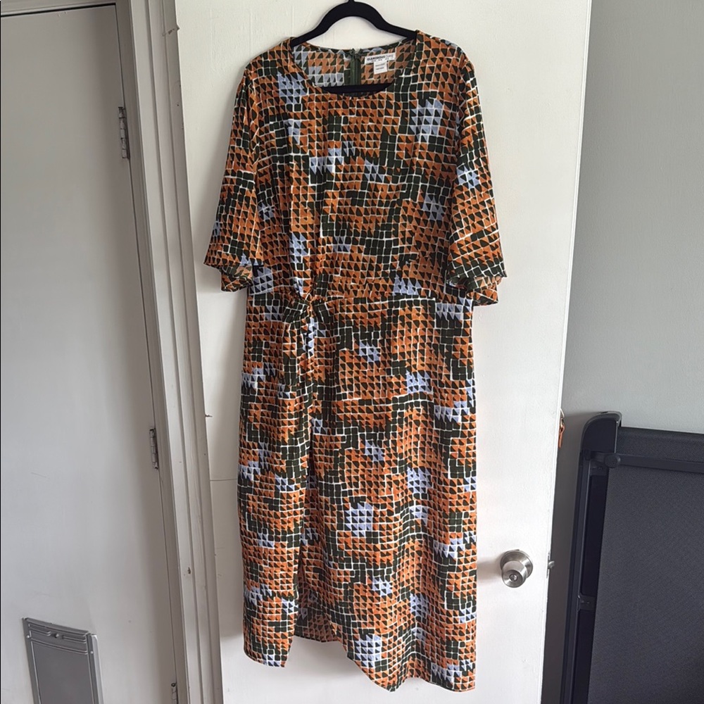 Glamorous Orange and Black Long Sleeve Dress